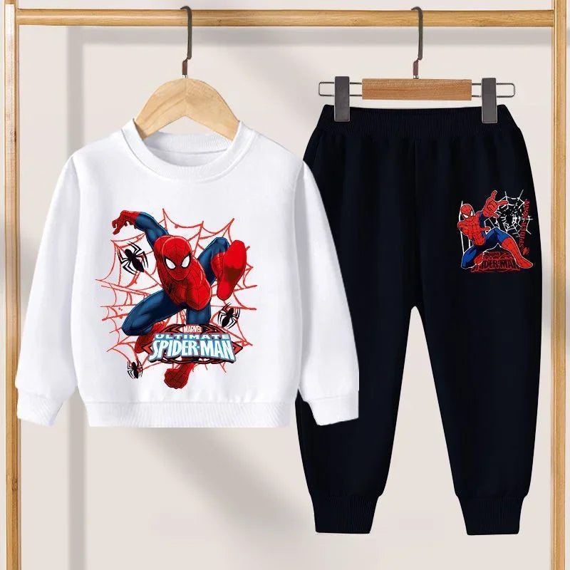 New Crewneck Spiderman Print Pullovers Pants