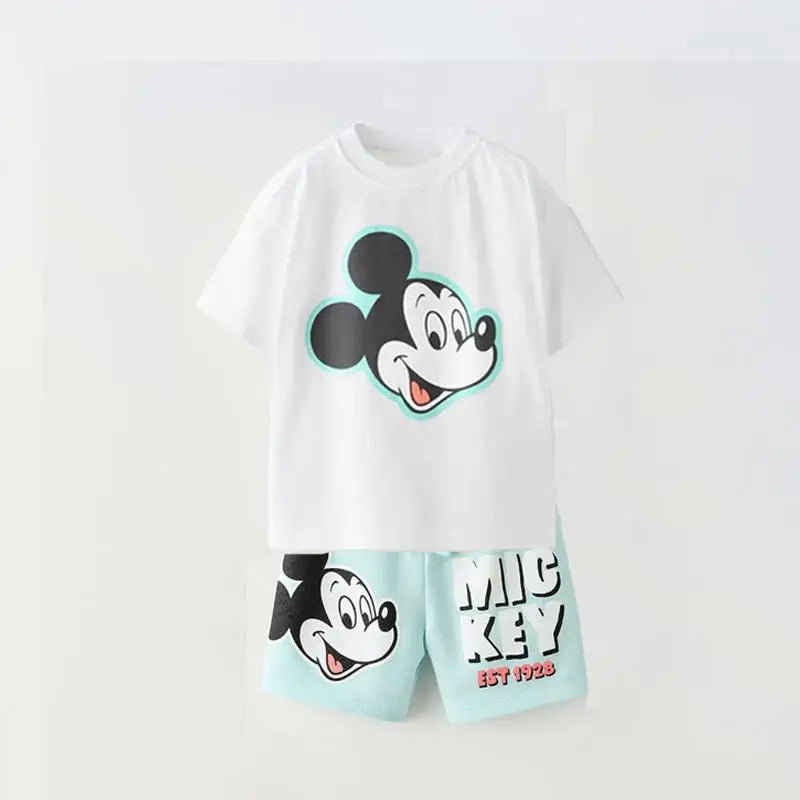 Cartoon Print TShirt +Shorts 2 Piece Set