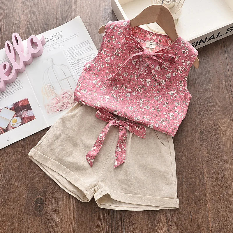 Girls Clothes Children Sleeveless Vest Shorts