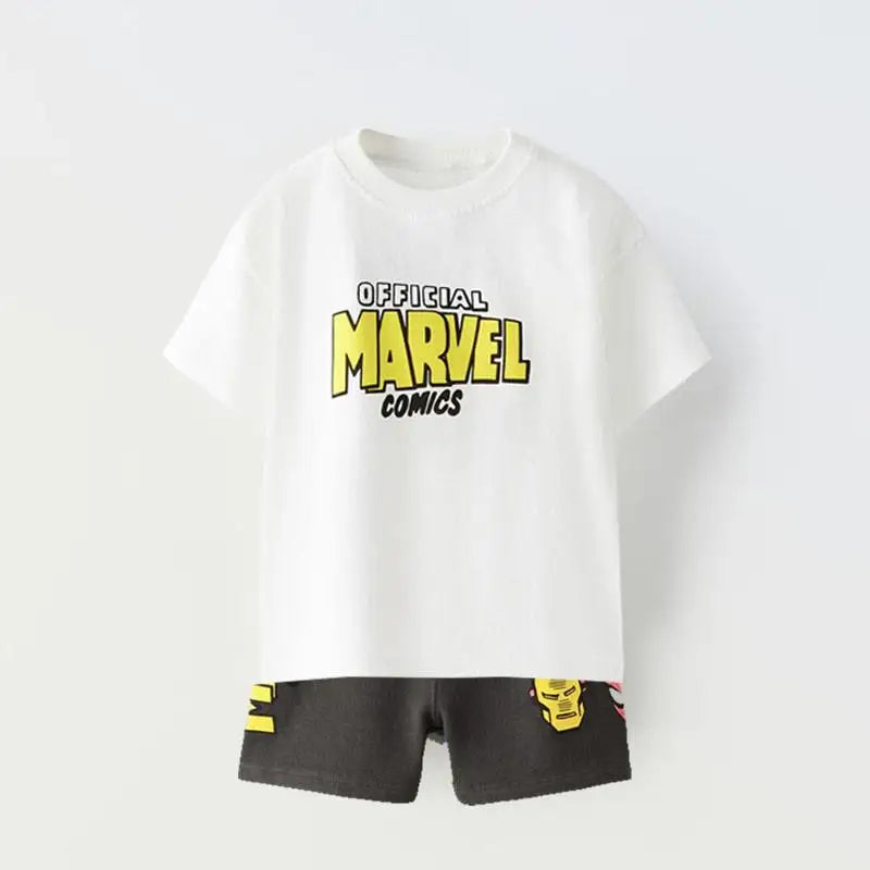 Cartoon Print TShirt +Shorts 2 Piece Set