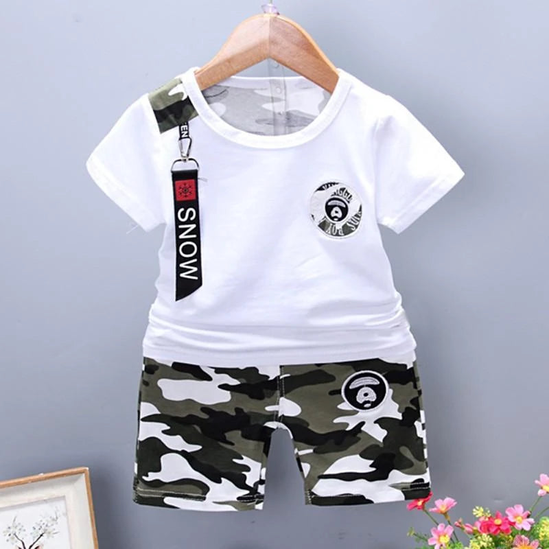 Camo Short Sleeve Set T-shirt+ Shorts