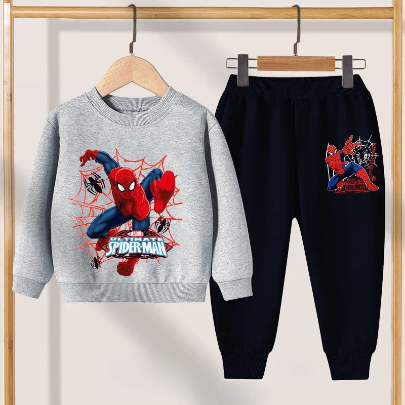 New Crewneck Spiderman Print Pullovers Pants