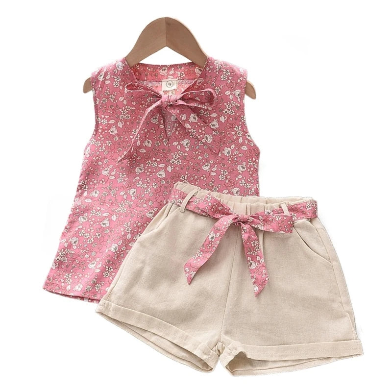 Girls Clothes Children Sleeveless Vest Shorts