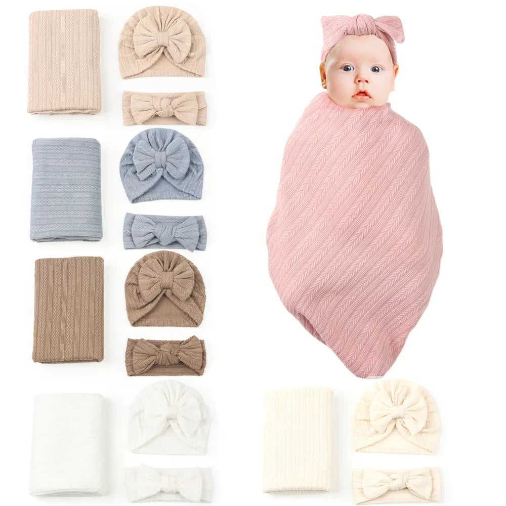 New Baby Swaddle Quilt Set