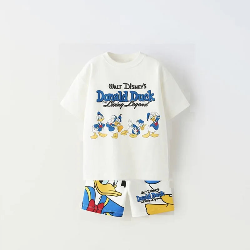 Cartoon Print TShirt +Shorts 2 Piece Set