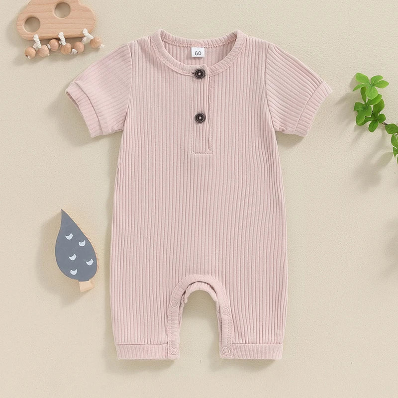 Infant Short Sleeve Bodysuit Soft Cotton Romper