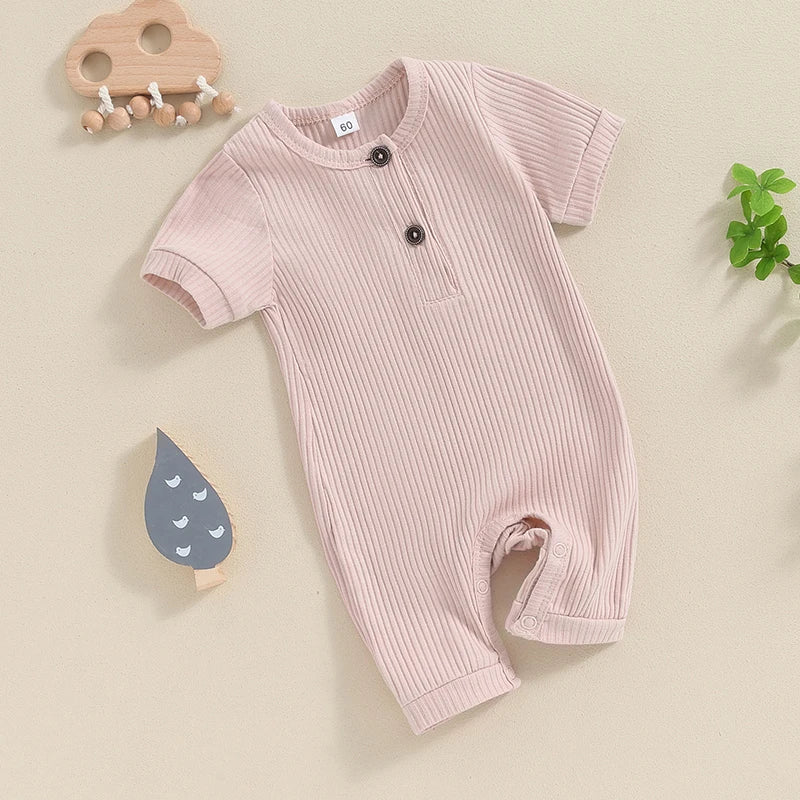 Infant Short Sleeve Bodysuit Soft Cotton Romper