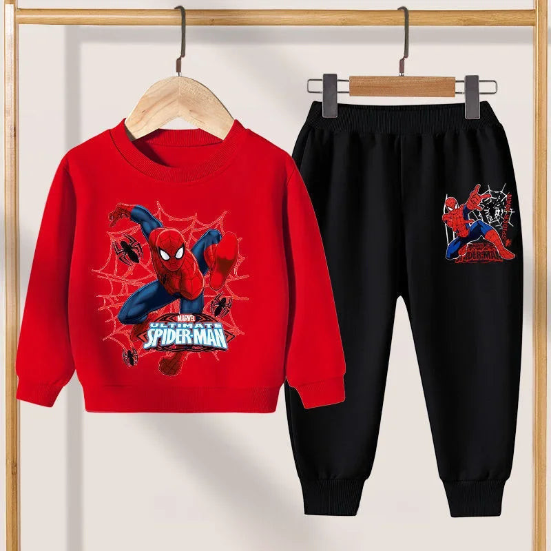 New Crewneck Spiderman Print Pullovers Pants