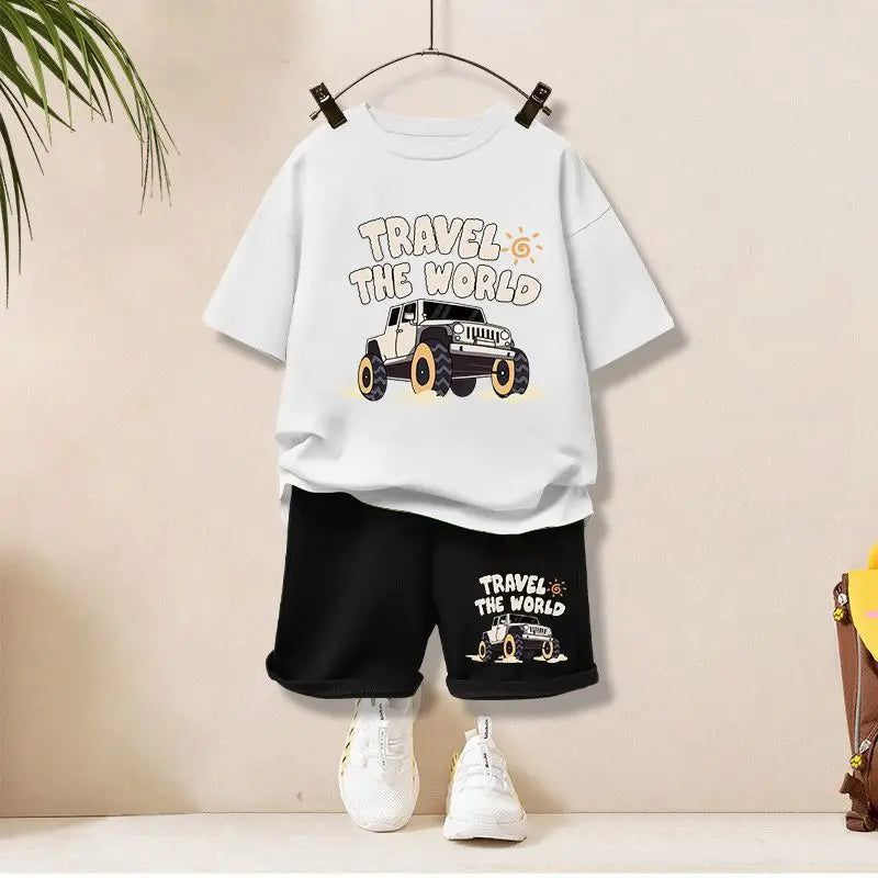 Boy Clothes Letter Printed T-Shirts And Shorts