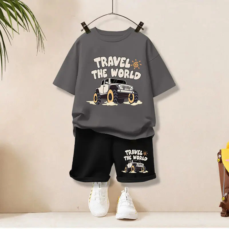 Boy Clothes Letter Printed T-Shirts And Shorts