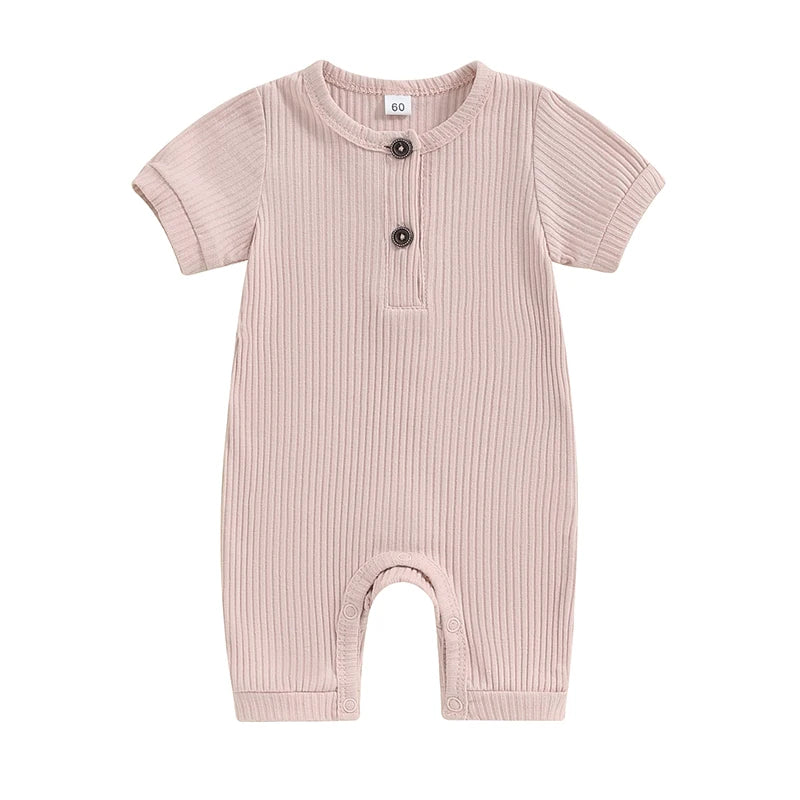 Infant Short Sleeve Bodysuit Soft Cotton Romper