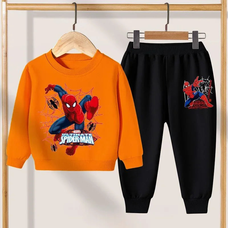 New Crewneck Spiderman Print Pullovers Pants